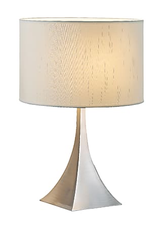 Adesso® Luxor Table Lamp, 20 1/2"H, White Shade/Silver Base