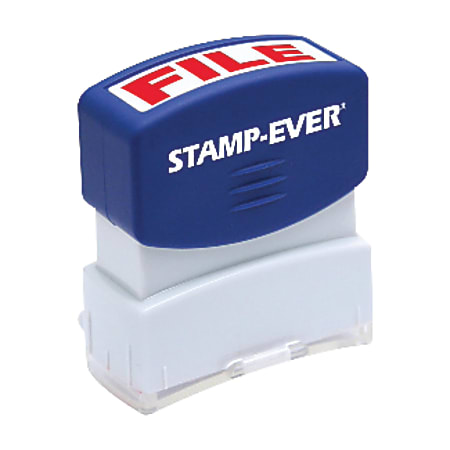 Stamp-Ever Pre-inked File Stamp - Message Stamp - "FILE" - 0.56" Impression Width x 1.69" Impression Length - 50000 Impression(s) - Red - 1 Each