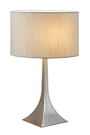 Adesso® Luxor Table Lamp, Tall, 28 1/2"H, White Shade/Silver Base