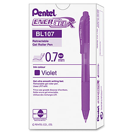 Pentel EnerGel X BL107 Retractable Gel Rollerball Pens Pack of 3 0.7mm 