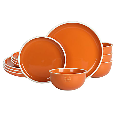 Wanda June Home By Miranda Lambert 12-Piece Stoneware Dinnerware Set, Terracotta