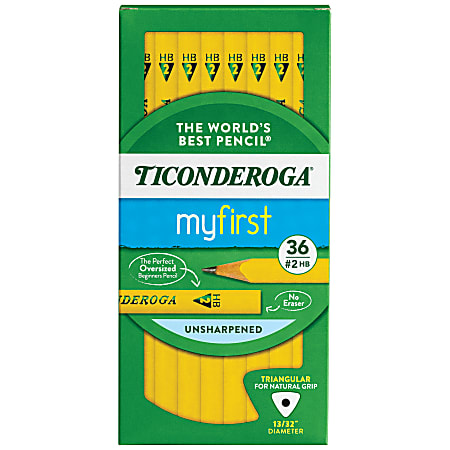 Ticonderoga® Tri-Write Beginners' Pencils, #2 Lead, Soft, Pack of 36