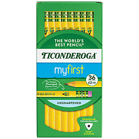 Ticonderoga® My First Tri-Write Triangular No. 2 Pencils, #2 Lead, Soft, Pack of 36