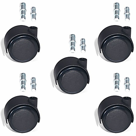 Lorell Premium Dual Soft Wheel Casters Set Black Set Of 5 Office
