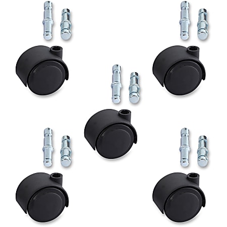 Lorell® Premium Dual Soft Wheel Casters Set, Black,