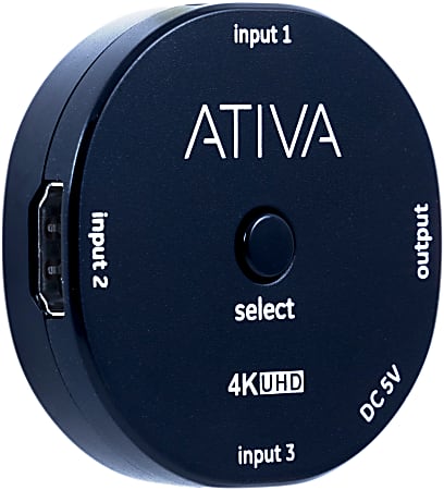 Ativa® 3-Device HDMI™ Switch, Black, 44150