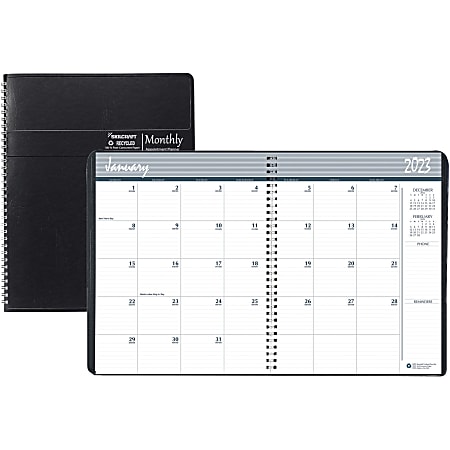 2022-2024 SKILCRAFT® Wirebound 14-Month Planner, 6-7/8" x 8-3/4", Multicolor, December 2022 to January 2024 , NSN6828093