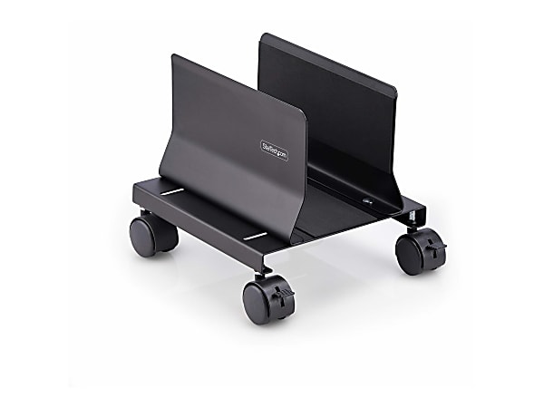 StarTech.com Computer Tower Cart, Rolling CPU Caddy on Wheels, Max Load 46.3lb/21kg, Adjustable PC Case Mount, Floor Stand Dolly, Steel