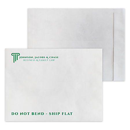 Custom 1 Color Zip Stick DuPont Tyvek White Mailing Envelopes ...