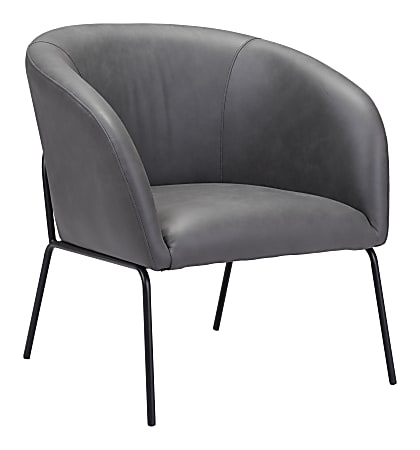 Zuo Modern Quinten Plywood And Steel Accent Chair, Vintage Gray