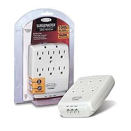 Belkin® Wall-Mount Surge Protector, 6 Outlets, 1045 Joules