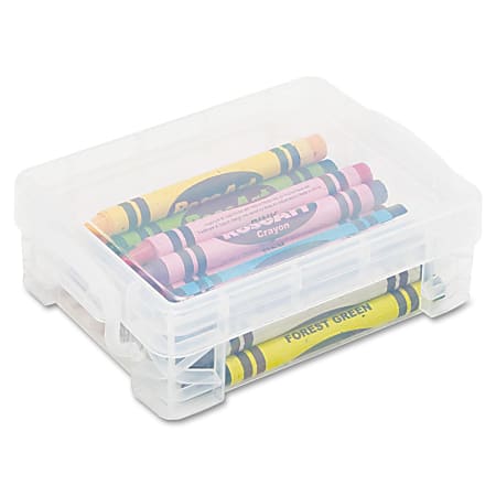 Advantus Super Stacker Crayon Storage Box, 4 4/5 x 3 1/5 x 1 3/5, Clear