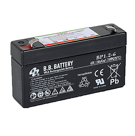 B & B BP Series Battery, BP1.2-6, B-SLA61