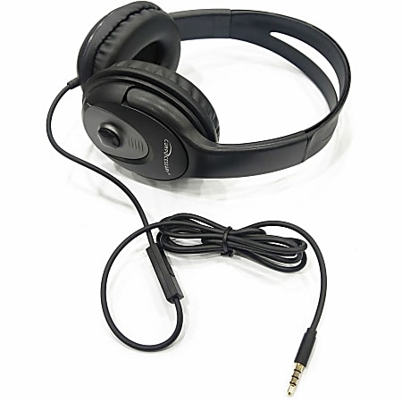 Compucessory Stereo Headset with Built-in Microphone - Stereo - Black - Mini-phone (3.5mm) - Wired - 32 Ohm - 20 Hz 20 kHz - Over-the-head - Binaural - Circumaural - 3.93 ft Cable - 1