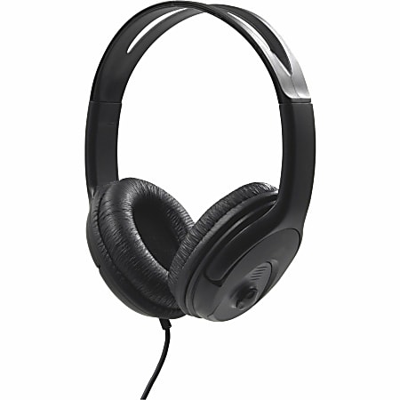 Compucessory Stereo Headset with Built-in Microphone - Stereo - Black - Mini-phone (3.5mm) - Wired - 32 Ohm - 20 Hz 20 kHz - Over-the-head - Binaural - Circumaural - 3.93 ft Cable - 1