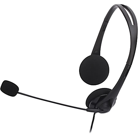 Compucessory Lightweight Stereo Headphones with Mic - Stereo - Mini-phone (3.5mm) - Wired - 32 Ohm - 20 Hz - 20 kHz - Over-the-head - Binaural - Semi-open - 5.92 ft Cable - Black Compucessory Lightweight Stereo Headphones with Mic - Stereo - Mini-phone (3.5mm) - Wired - 32 Ohm - 20 Hz - 20 kHz - Over-the-head - Binaural - Semi-open - 5.92 ft Cable - Black