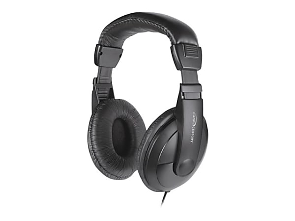 Compucessory Deluxe Stereo Headphones - Stereo - Black - Mini-phone (3.5mm) - Wired - 32 Ohm - 20 Hz 20 kHz - 15155