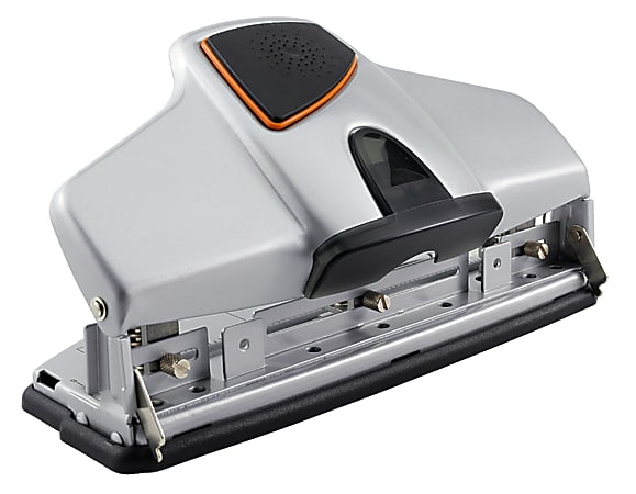 Office Depot® Brand Adjustable 3-Hole Punch, 30-Sheet Capacity, Silver