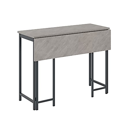 Sauder® North Avenue Drop-Leaf Dining Table, 36-1/8"H x 47-1/2"W x 28-3/8"D, Faux Concrete/Black