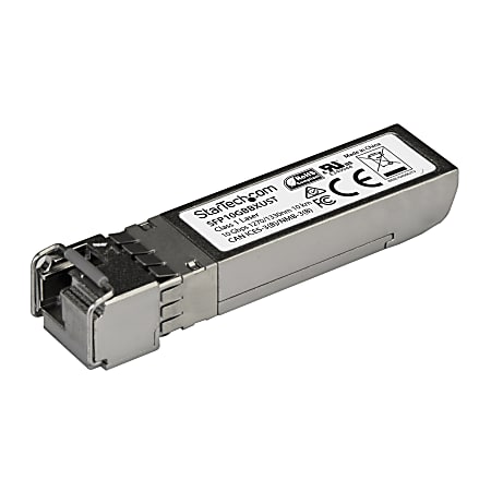 StarTech.com 10GBASE-BX MSA Compliant Upstream SFP+ Module - LC Connector - Fiber SFP+ Transceiver - Lifetime Warranty - 10 Gbps - Max. Transfer Distance 10 km (6.2 mi) - 10GBASE-BX fiber transceiver adds reliable 10Gb over fiber