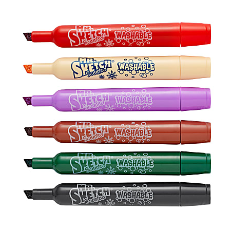 Mr. Sketch® Holiday Scented Washable Markers, Chisel Tip, Assorted Ink ...