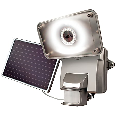 Maxsa Motion-Activated Solar Security Floodlight - LED Bulb - Silver