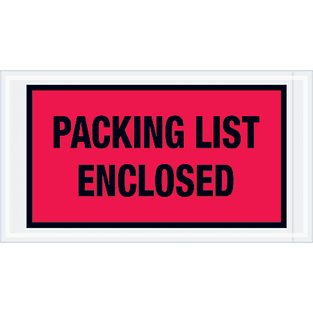 Tape Logic® Preprinted Packing List Envelopes, Packing List Enclosed, 5 1/2" x 10", Red, Case Of 1,000