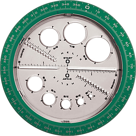 Helix Angle and Circle Protractor - Plastic - Assorted - 1 Each