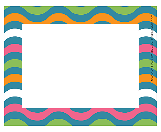 Barker Creek Self-Adhesive Name Badge Labels, 3 1/2” x 2 3/4”, Splash Of Color, Pack Of 45