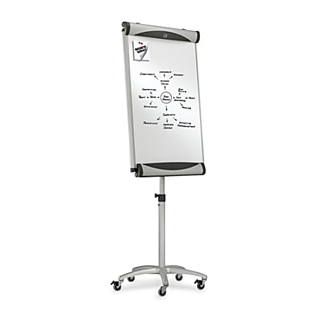 Quartet® Premium Magnetic Dry-Erase Whiteboard Presentation Easel With Wheels, 27" x 41", Steel Frame With Gray Finish