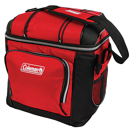 Coleman Soft-Side 30-Can Cooler, 13"H x 10 1/8"W x 12 3/8"D, Red
