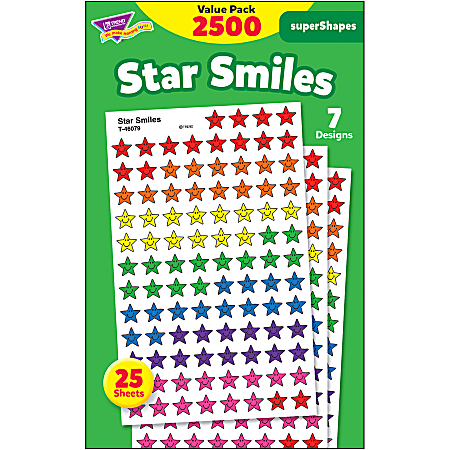 Sticker Assortment Pack, Smiling Star, Assorted Colors, 2,500/Pack Sticker Assortment Pack, Smiling Star, Assorted Colors, 2,500/Pack