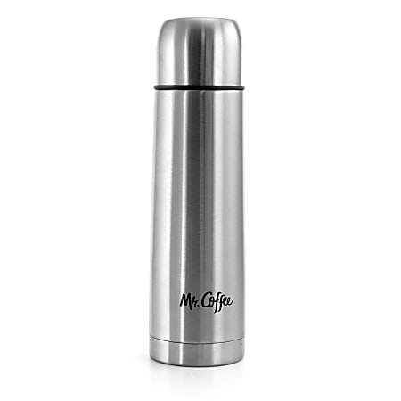 Mr. Coffee Javelin Stainless Steel Travel Thermal Bottle, 16 Oz, Silver