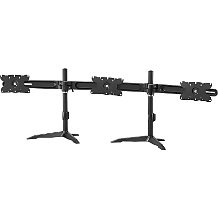 Amer Display Stand - Up to 32" Screen Support - 66.14 lb Load Capacity - 19.8" Height x 66.8" Width - Desktop - Aluminum Alloy, Steel, Plastic - Black - TAA Compliant