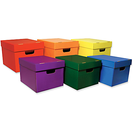 Classroom Keepers Storage Tote Assortment - External Dimensions: 12.3" Width x 15.3" Depth x 10.1" Height - Stackable - Assorted - For File Folder, Hanging Folder - 6 / Pack
