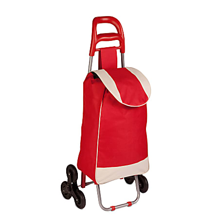 Honey-Can-Do Large Rolling Knapsack Cart With Handle, 39 3/8" x 17 3/8" x 11 4/5", Red