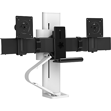 Ergotron TRACE Desk Mount for Monitor, LCD Display - White - 2 Display(s) Supported - 27" Screen Support - 21.61 lb Load Capacity - 75 x 75, 100 x 100