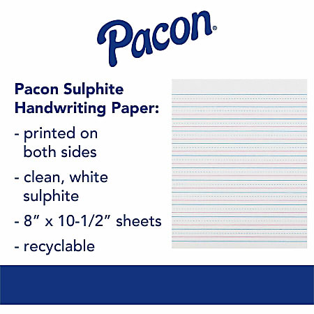 Zaner Bloser Pacon Broken Midline Sulphite Paper 500 Sheets 0.50