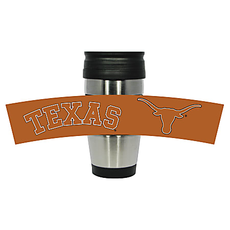 Hunter NCAA Stainless Steel Travel Tumbler, 15 Oz, Texas Longhorns, Black/Silver