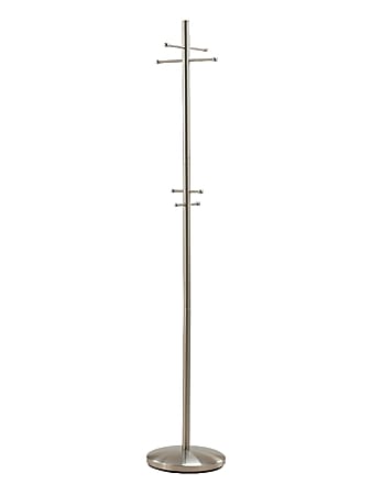 Adesso® Coat Rack, 67"H x 13"W x 13"D, Satin Steel