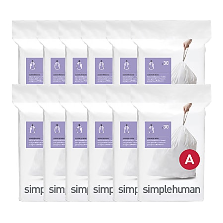 simplehuman Custom-Fit Can Liners, 0.03 mil, 1.2 Gallons,
