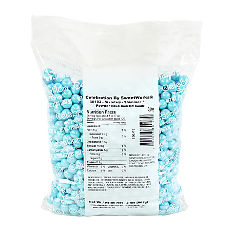 Sweetworks Sixlets Shimmer Balls, 2 Lb, Powder Blue