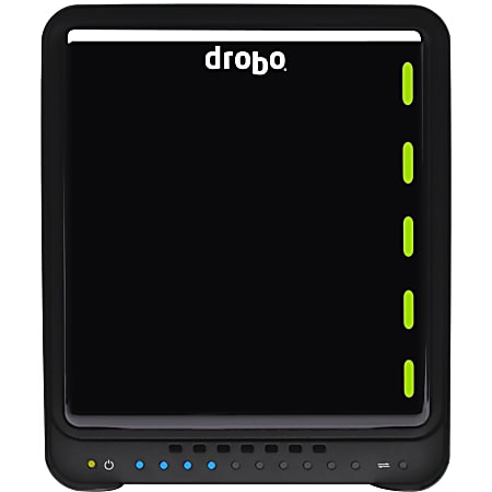 Drobo Drobo 5N NAS Array - 5 x HDD Supported - 20 TB Supported HDD Capacity - 6 x SSD Supported - Serial ATA/600 Controller - RAID Supported - 5 x Total Bays - 5 x 3.5" Bay - Gigabit Ethernet - Network (RJ-45) - Desktop