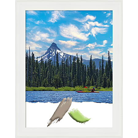 Amanti Art Picture Frame, 21" x 27", Matted For 18" x 24", Vanity White Narrow