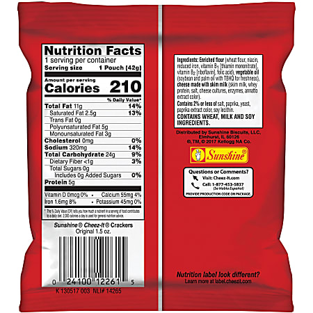 Keebler® Cheez-It Crackers, 1.5 Oz, Pack Of 8