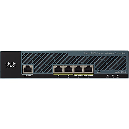 Cisco Air 2504 Wireless LAN Controller - 4 x Network (RJ-45) - Ethernet, Fast Ethernet, Gigabit Ethernet - Rack-mountable