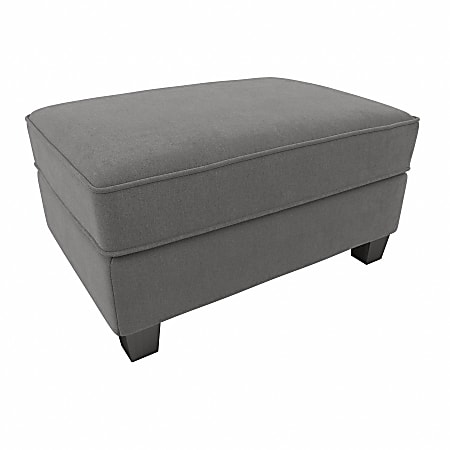 Bush® Furniture Stockton Storage Ottoman, French Gray Herringbone Fabric, Standard Delivery