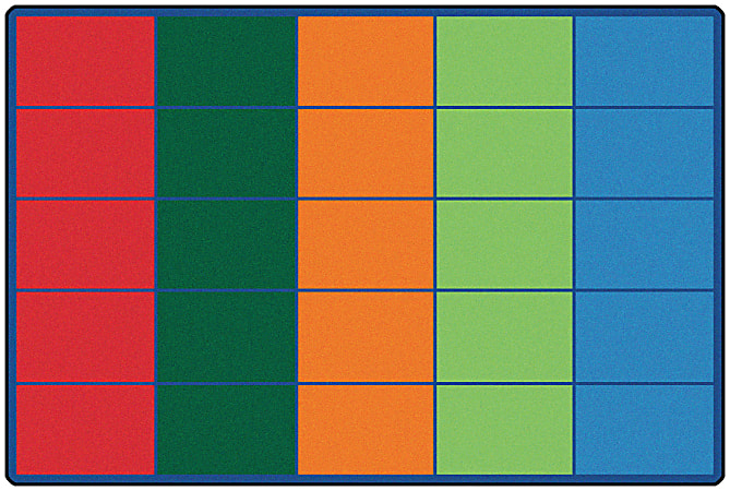 Carpets for Kids® Premium Collection 25 Seats Colorful Rows Seating Rug, 6' x 9', Multicolor