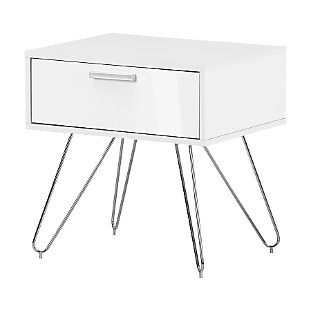 South Shore Slendel Nightstand, 20-1/4”H x 20”W x 15-3/4”D, Pure White