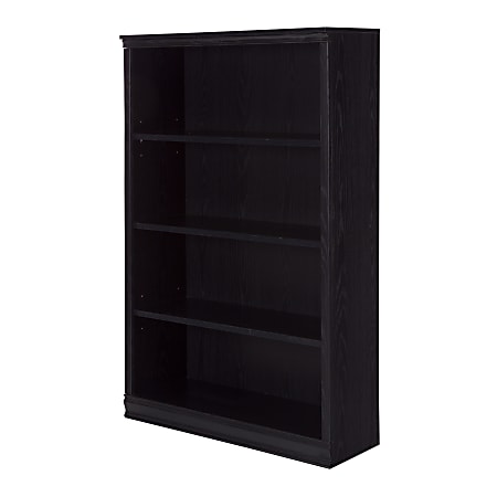 South Shore Morgan 4-Shelf Bookcase, Black Oak